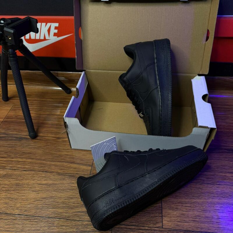 Nike Air Force 1 Low Top Black Sneakers