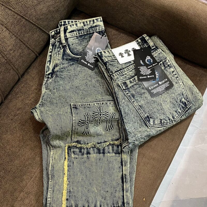 Denim Green Straight Fit Jeans